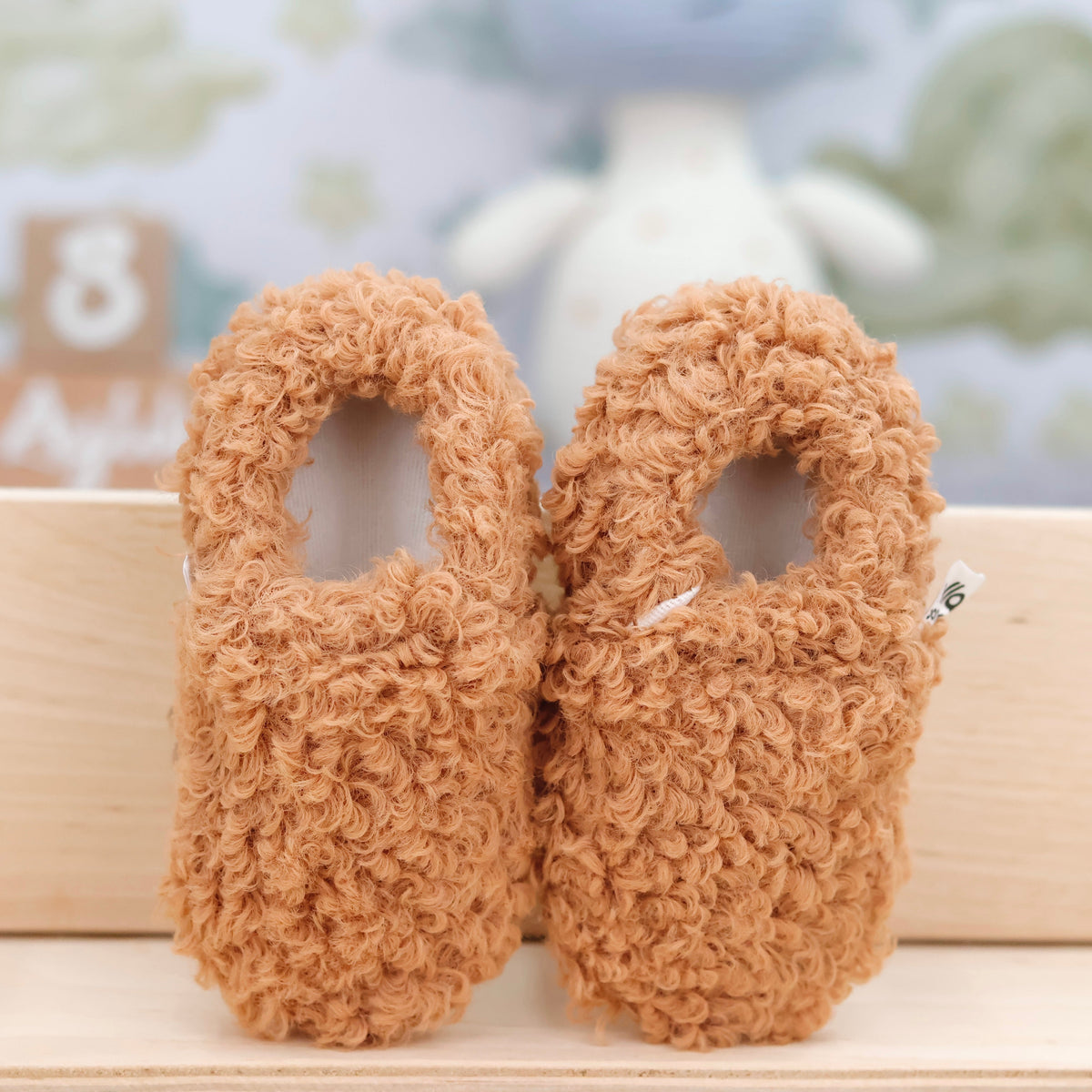 Teddy Soft Sole Baby Slippers – Tan
