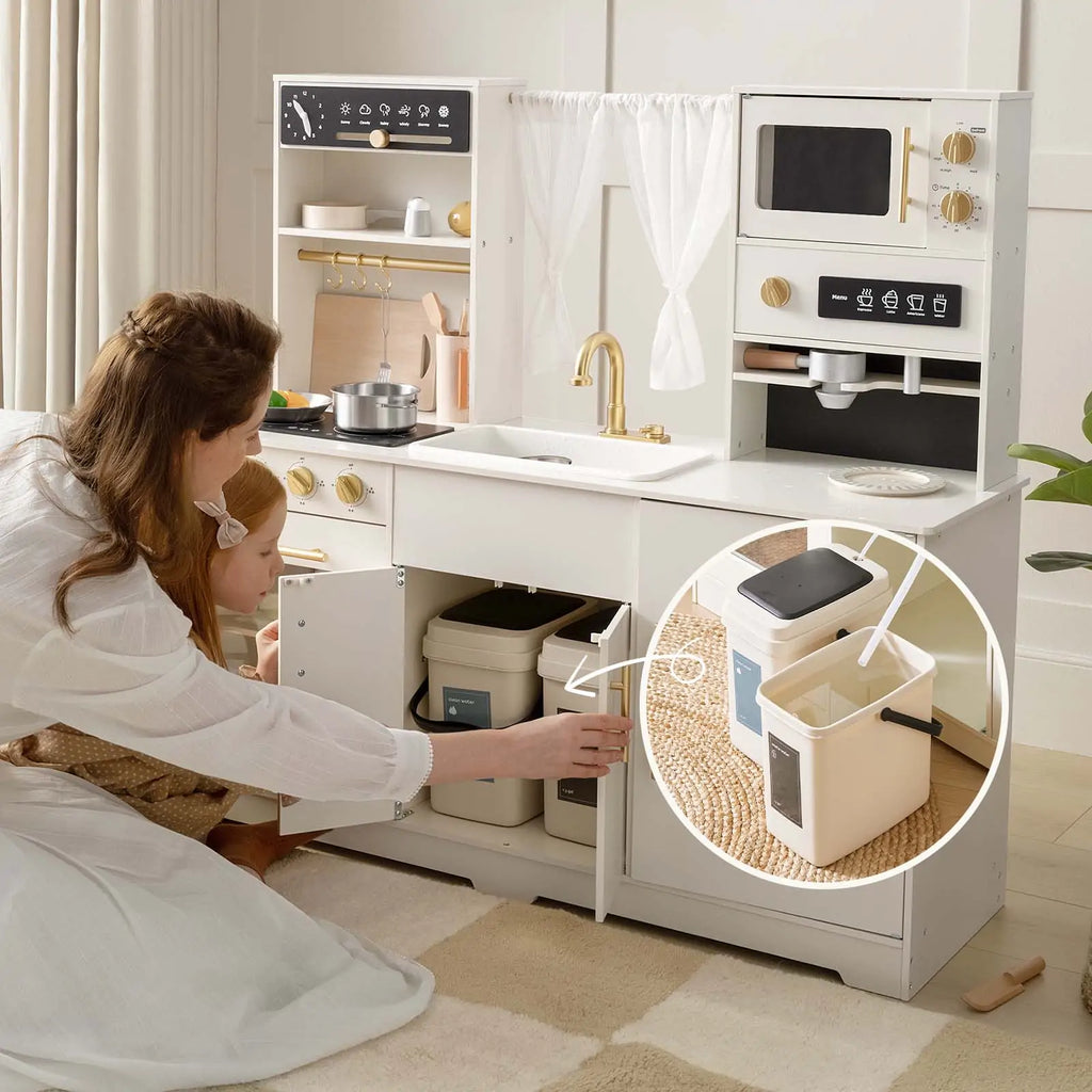 Tiny Land® Play Kitchen with Running Water - Iconic Aqua Kitchen in Cream