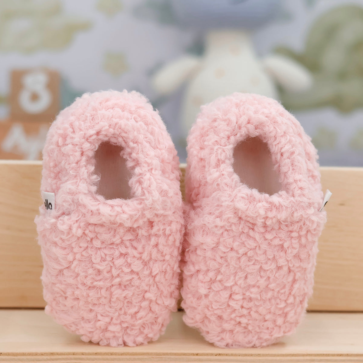 Teddy Soft Sole Baby Slippers – Pink