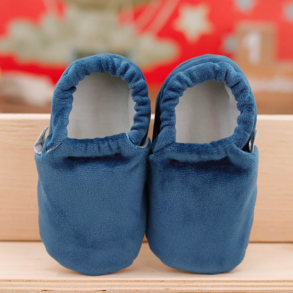 Velvet Soft Sole Baby Moccasins – Dark Blue