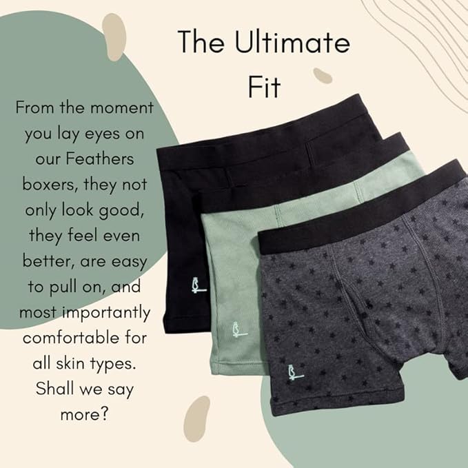 Feathers Boys Cotton Strech Tagless Boxer Briefs Underwear - (3/pack)