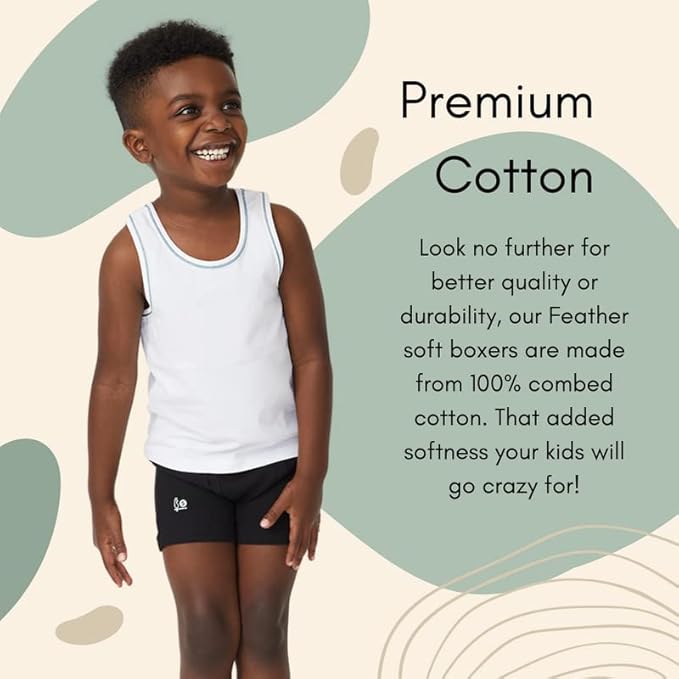 Feathers Boys Cotton Strech Tagless Boxer Briefs Underwear - (3/pack)