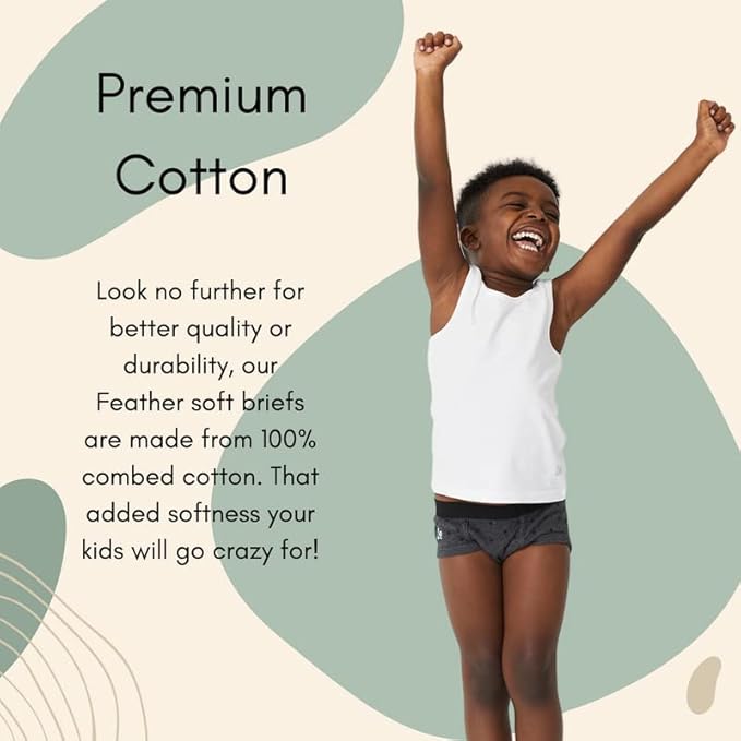 Feathers Boys' Cotton Stretch Tagless Briefs Underwear - (3/pack)