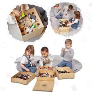 Wooden Storage Sorter for Constructor Toys – Montessori Organizer - KiddoLux