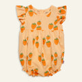 Linen Strawberry Ruffle Baby Romper
