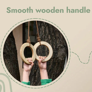 Wooden Gymnastic Rings for Kids – Indoor Climbing Fun - KiddoLux