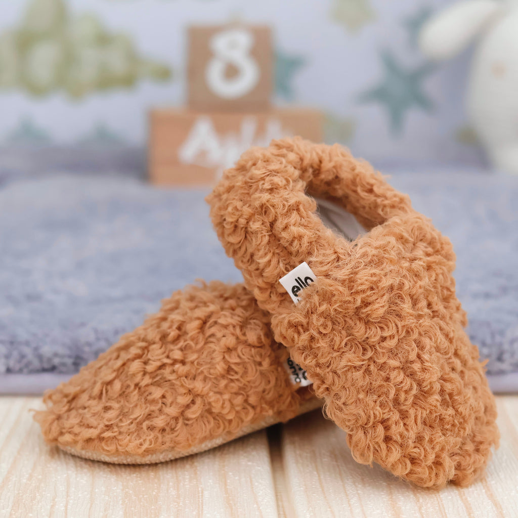Teddy Soft Sole Baby Slippers – Tan