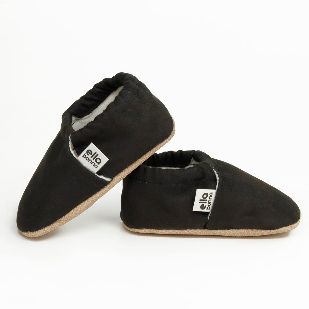 Black Soft Sole Baby Moccasins