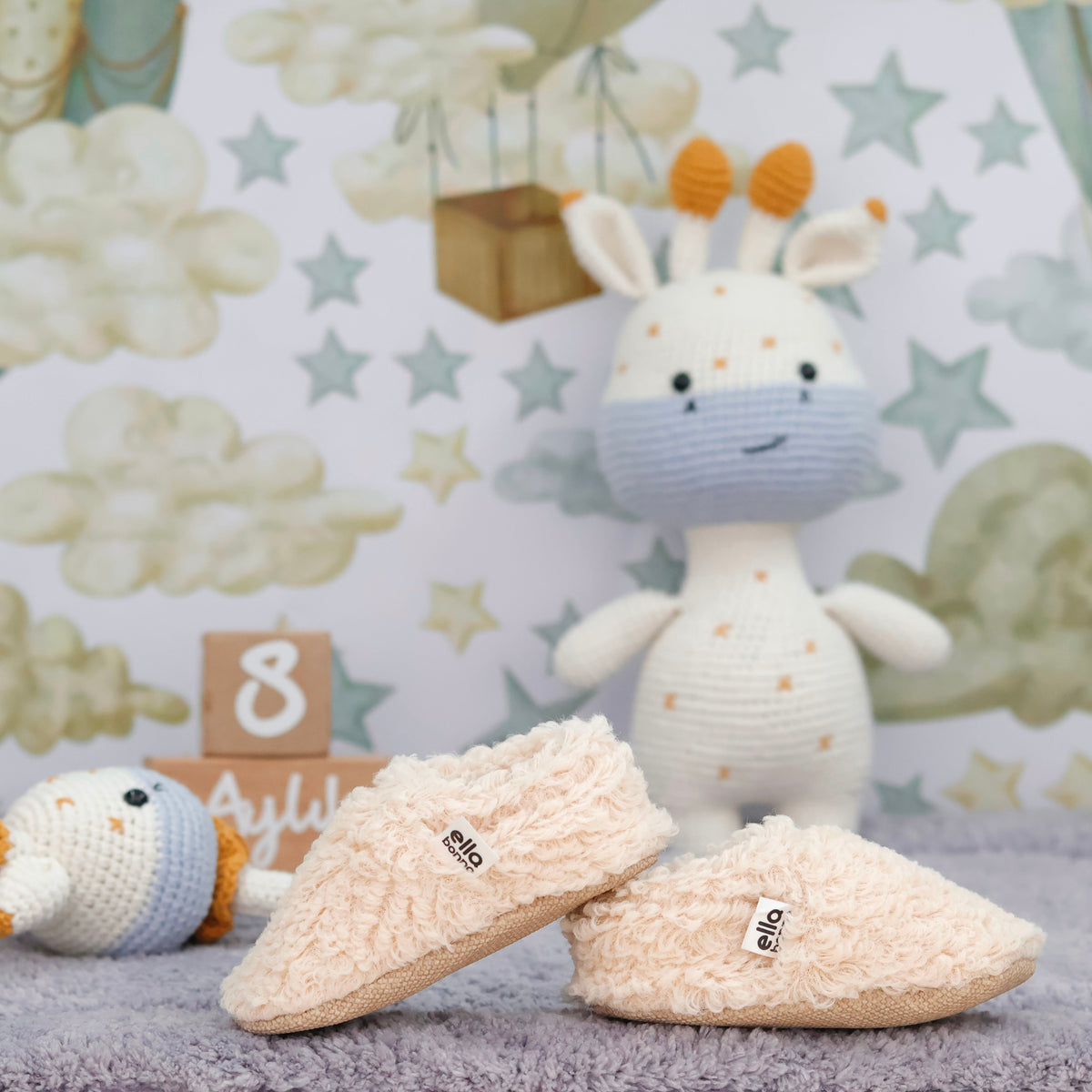 Teddy Soft Sole Baby Slippers – Beige
