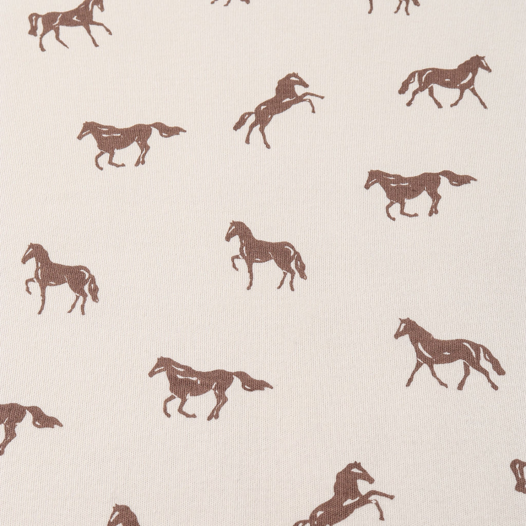 Organic Drop Shoulder Tee & Shorts Set - Horses
