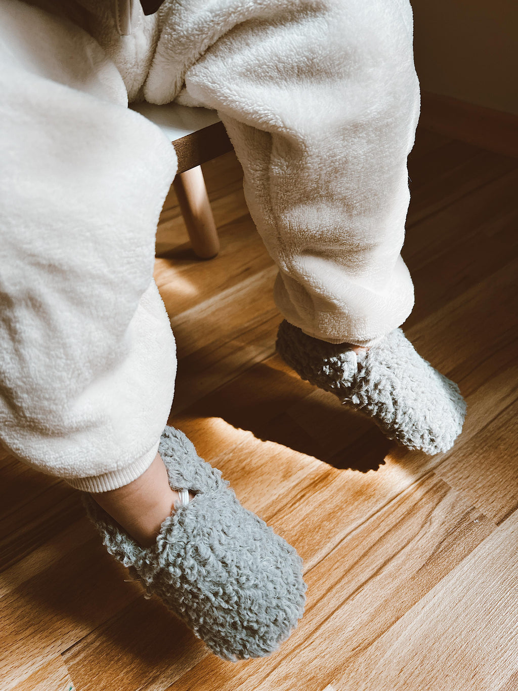 Teddy Soft Sole Baby Slippers – Gray
