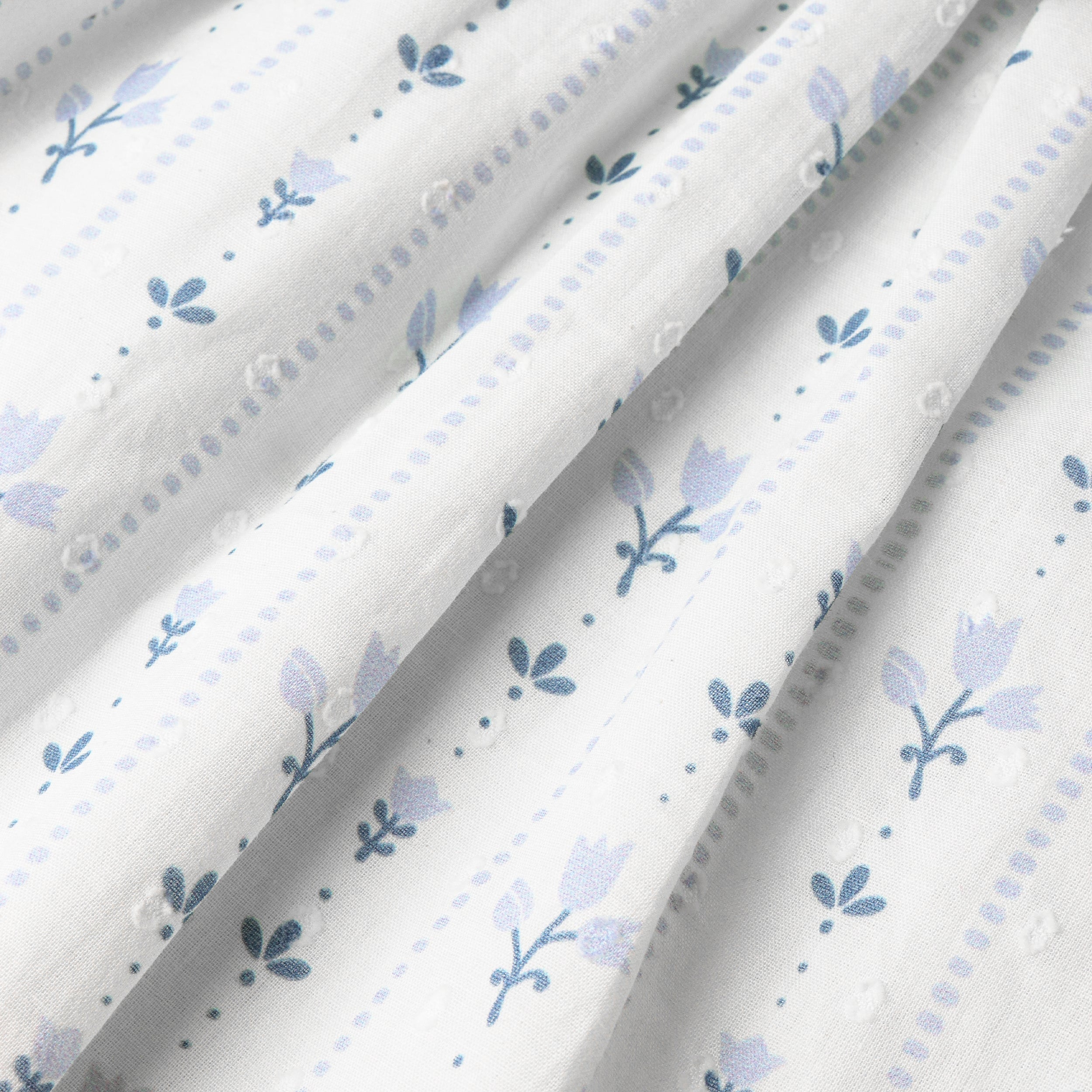 Organic Hair Bow Clip - Blue Vines