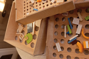 Wooden Storage Sorter for Constructor Toys – Montessori Organizer - KiddoLux