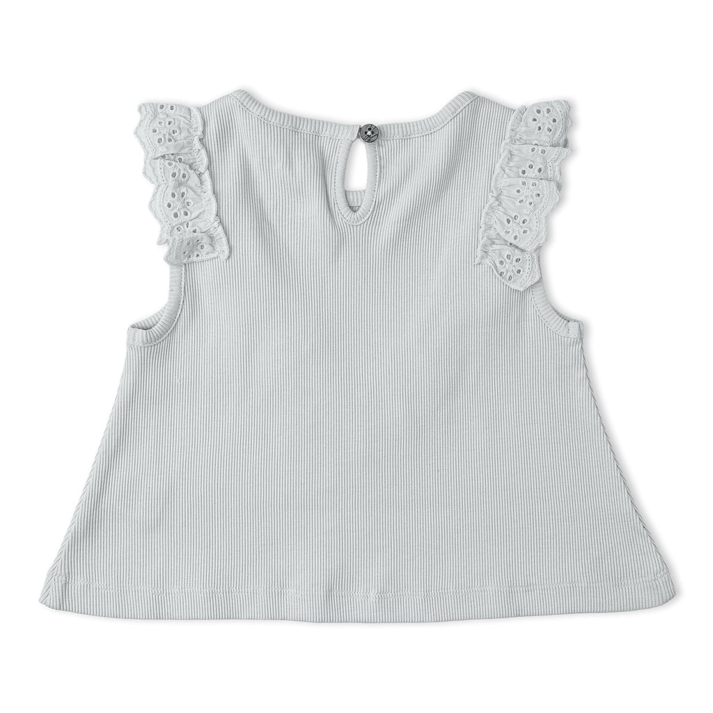 Organic Ruffle Top & Shorts Set - Fog
