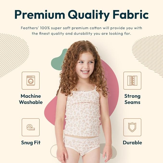 Feathers Girls and Toddler Underwear - Kids Underwear - Super Soft Cotton