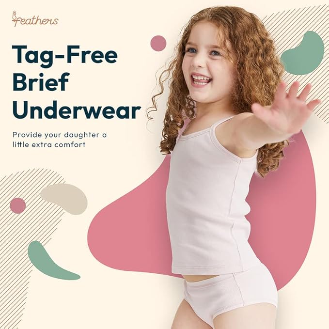 Feathers Girls and Toddler Underwear - Kids Underwear - Super Soft Cotton