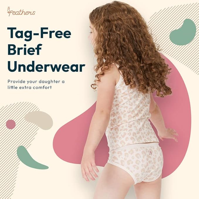 Feathers Girls and Toddler Underwear - Kids Underwear - Super Soft Cotton