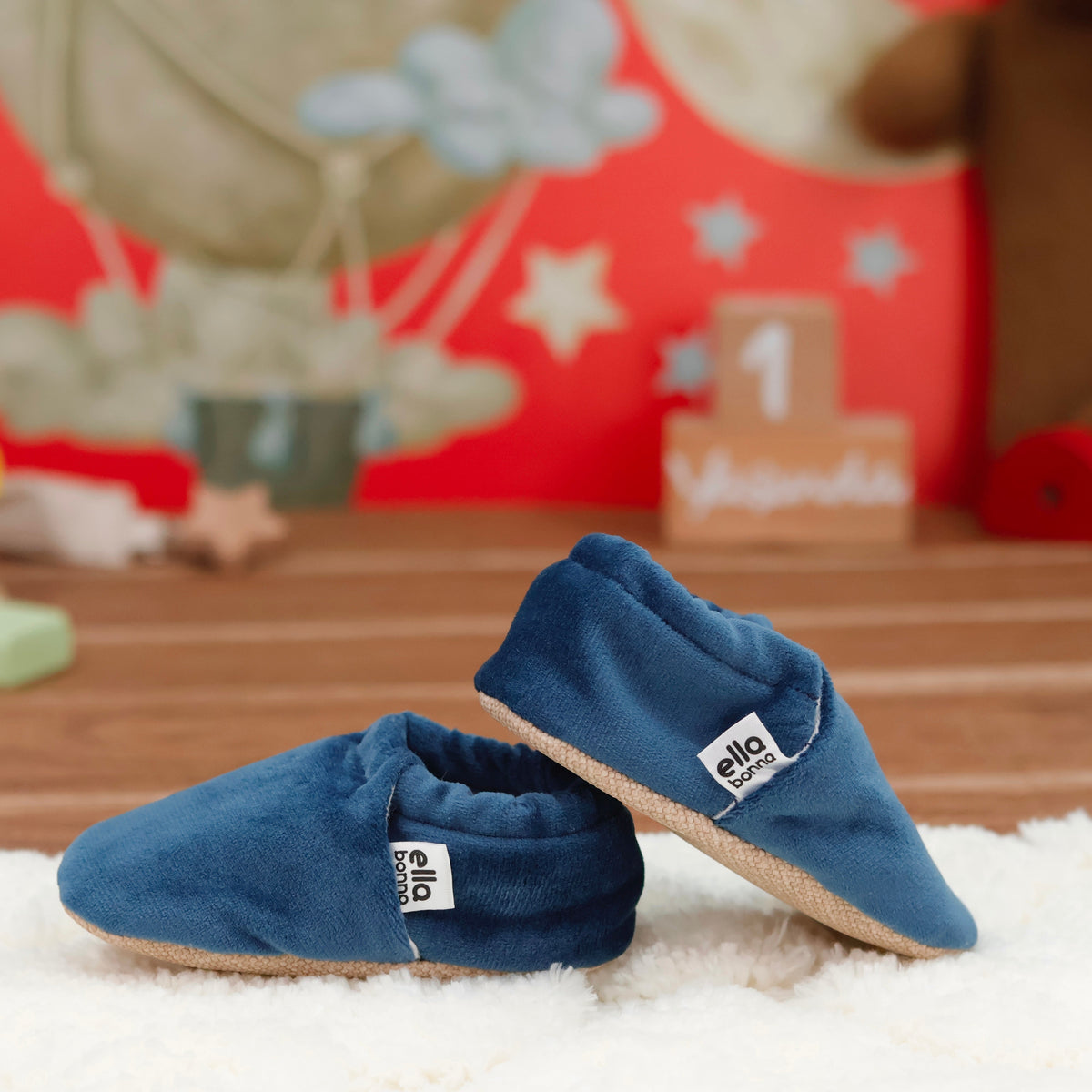 Velvet Soft Sole Baby Moccasins – Dark Blue