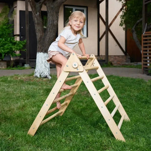 Indoor Montessori Triangle Climbing Ladder – Perfect for Active Kids - KiddoLux