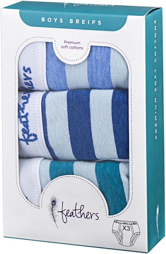 Feathers Boys Multi Stripe Snug Fit Tagless Briefs Underwear - (3/Pack)
