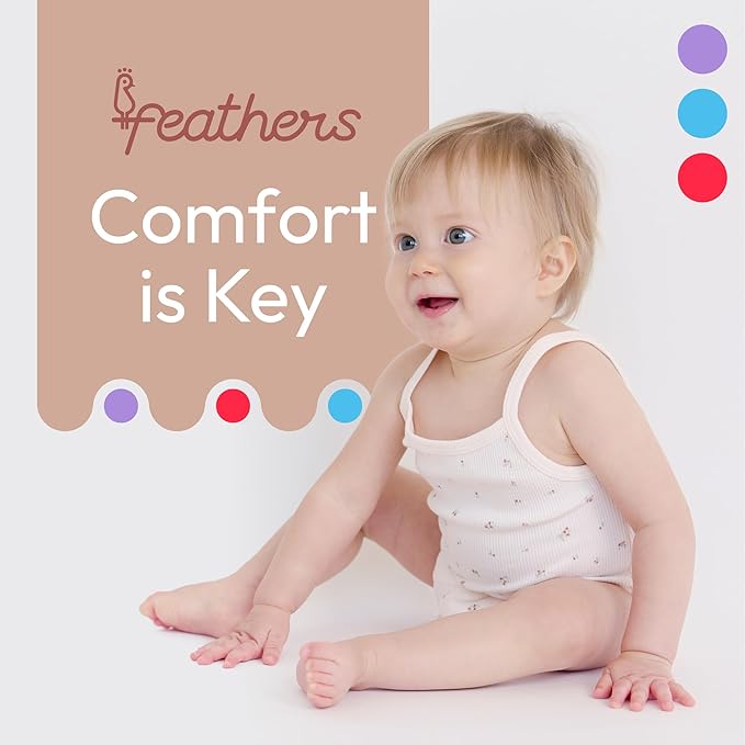 Feathers Super Soft Cotton Tank Top Baby Girl Undershirts – One-Piece Toddler Bodysuit (2 Pack)