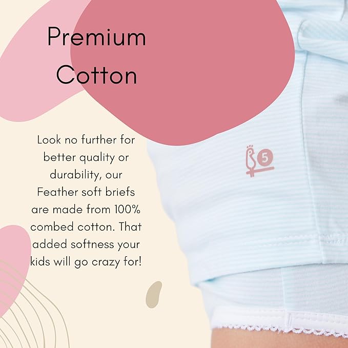 Feathers Girls and Toddler Underwear - Kids Underwear - Super Soft Cotton