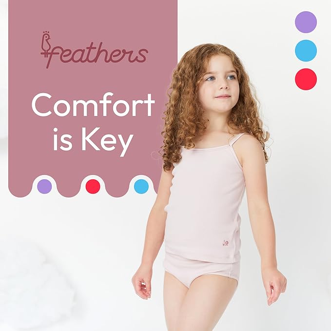Feathers Floral Print Snug Tagless Cotton Underwear – Girls Underwear Briefs Super Soft Panties (3 Pack)