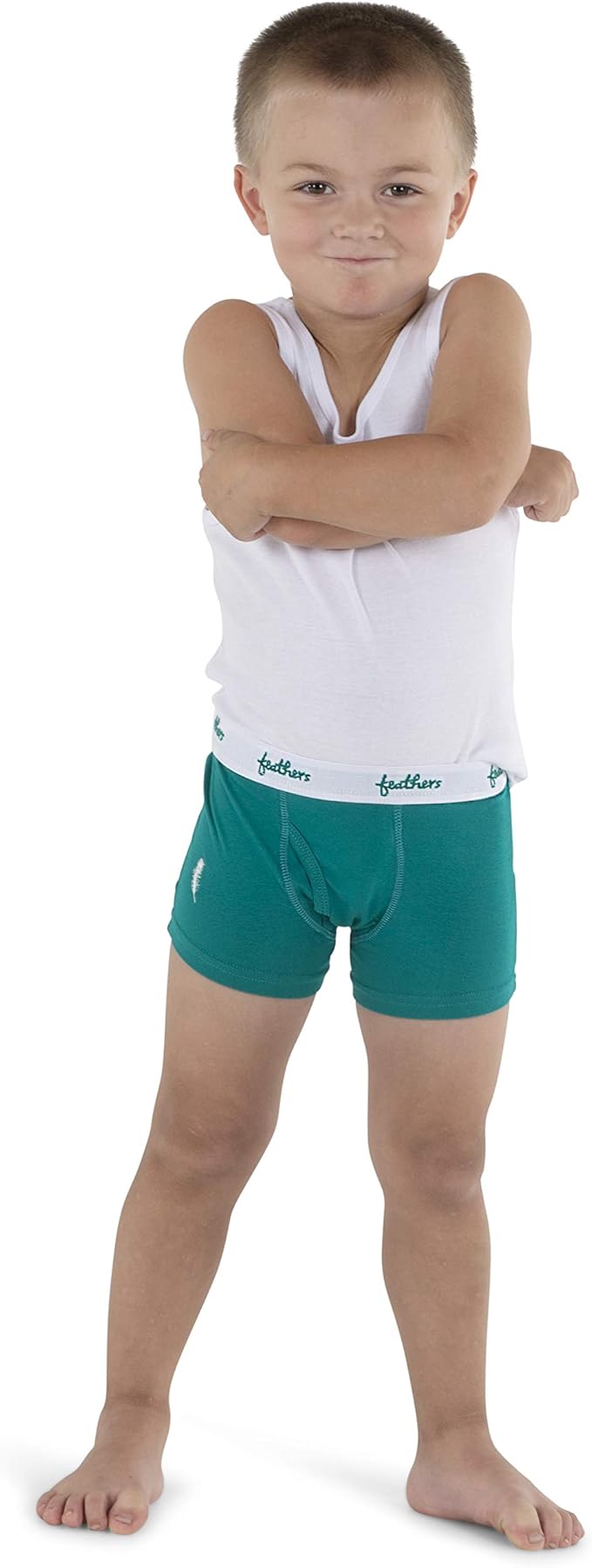 Feathers Boys Cotton Strech Tagless Boxer Briefs Underwear - (3/pack)