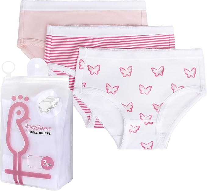 Feathers Solid White Snug Tagless Super Soft Cotton Underwear - Girls Underwear Briefs Panties