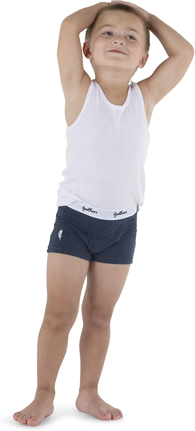 Feathers Boys Cotton Strech Tagless Boxer Briefs Underwear - (3/pack)