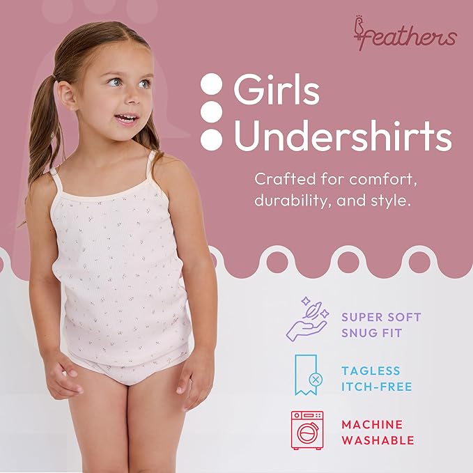 Feathers Floral Print Snug Tagless Cotton Underwear – Girls Underwear Briefs Super Soft Panties (3 Pack)