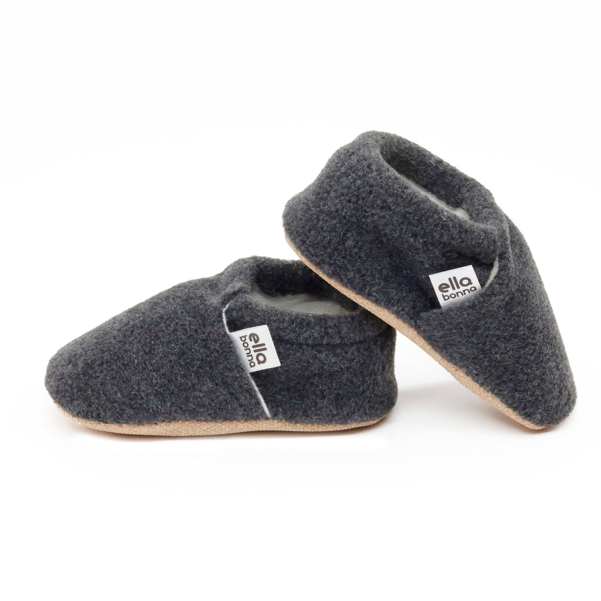 Fleece Soft Sole Baby Moccasins – Anthracite
