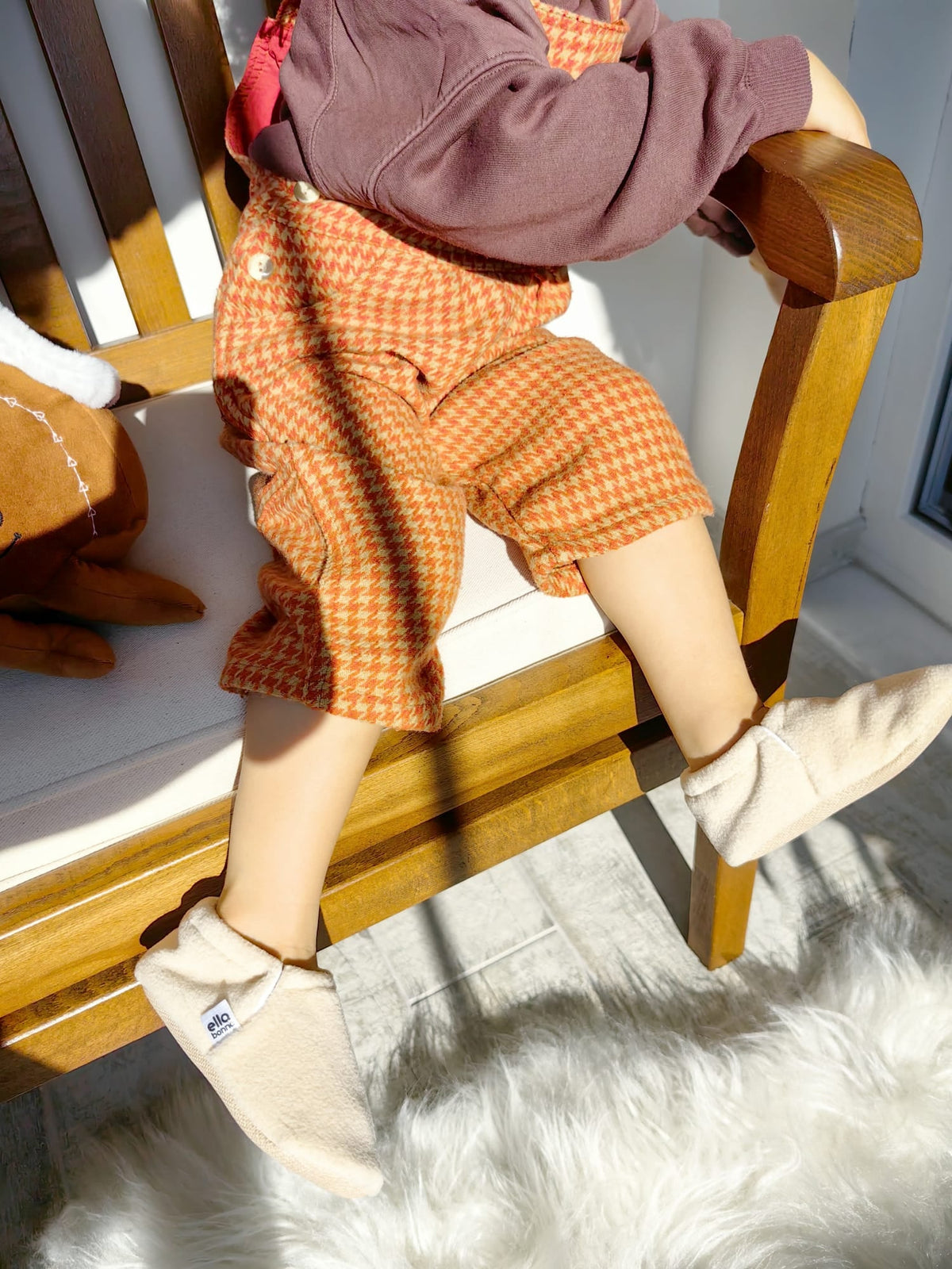 Fleece Soft Sole Baby Moccasins – Beige