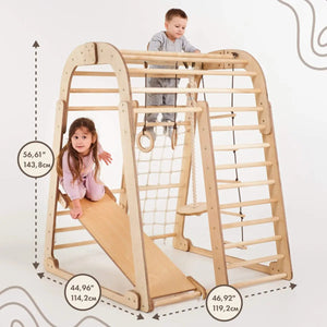 Indoor Wooden Kids Playground – Montessori Active Play for Children - KiddoLux