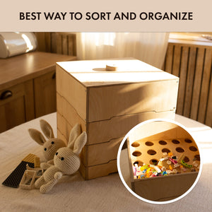 Wooden Storage Sorter for Constructor Toys – Montessori Organizer - KiddoLux