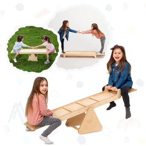 Montessori Wooden Seesaw – Balance & Coordination Development