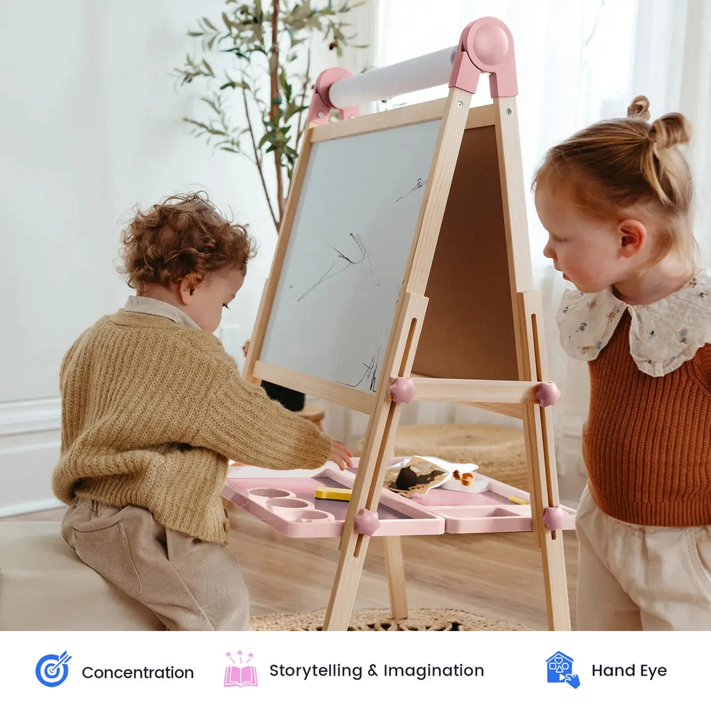 Tiny Land® Pink Magnitales Easel & Paper Roll Set