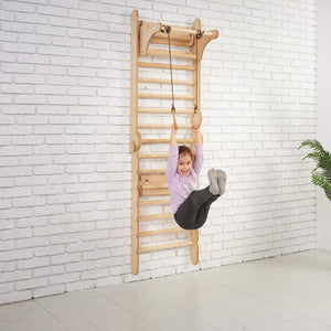 5-in-1 Wooden Swedish Climbing Wall – Montessori Ladder for Kids - KiddoLux