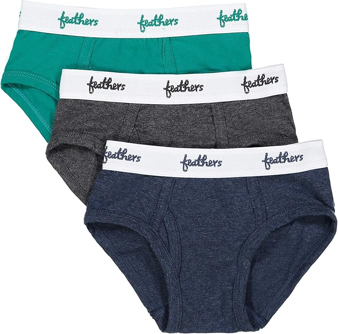 Feathers Boys' Cotton Strech Tagless Briefs Underwear - (3/pack)