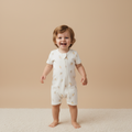 Organic Short Zip Romper - Ice Cream