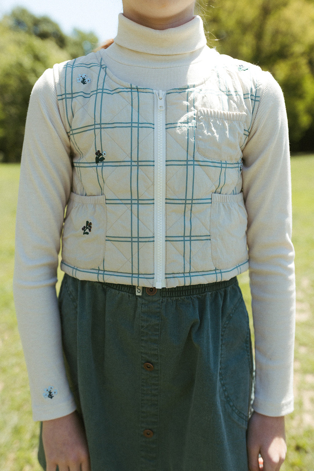 Louise Quilted Vest - Oatmilk