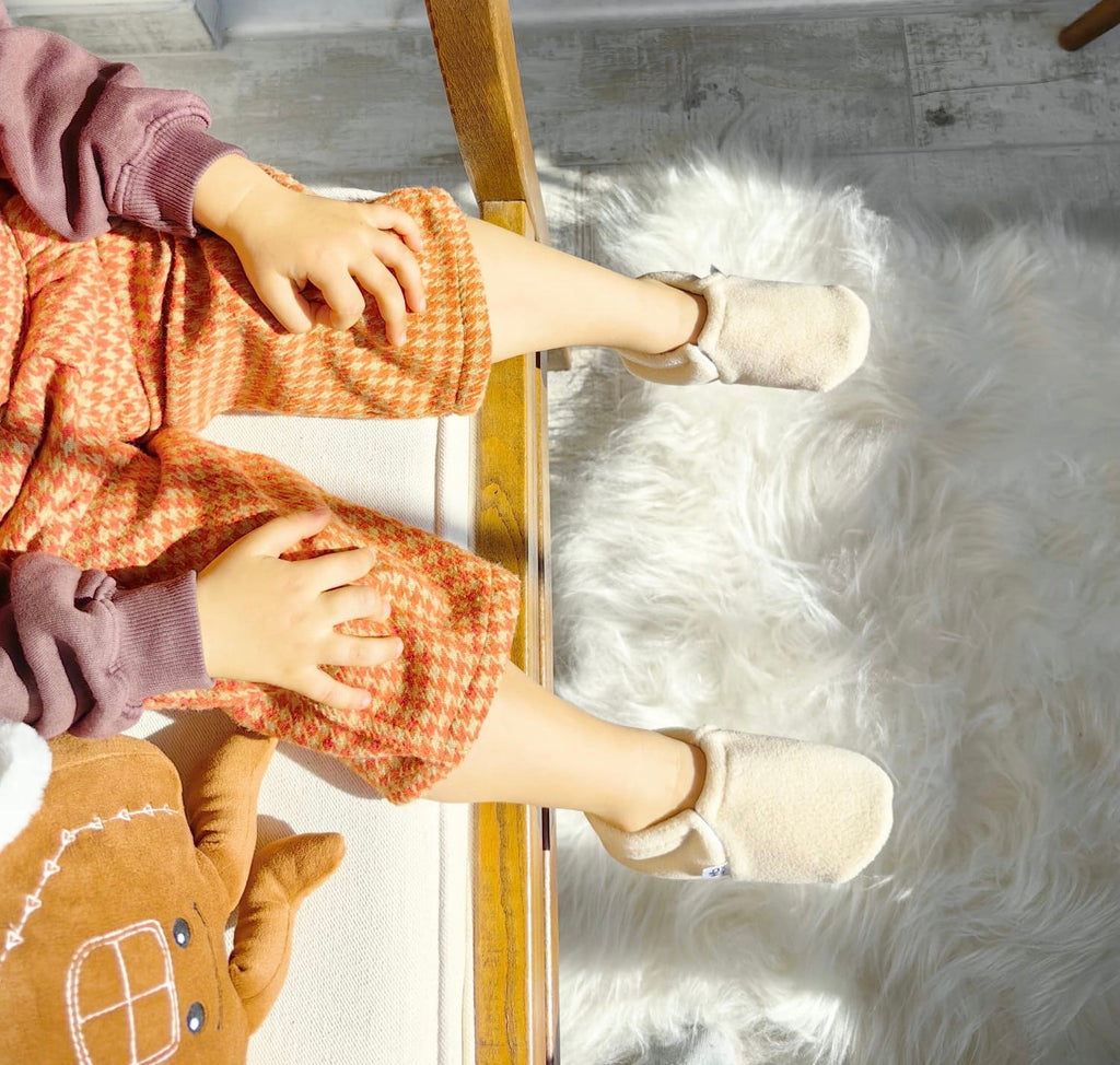 Fleece Soft Sole Baby Moccasins – Beige