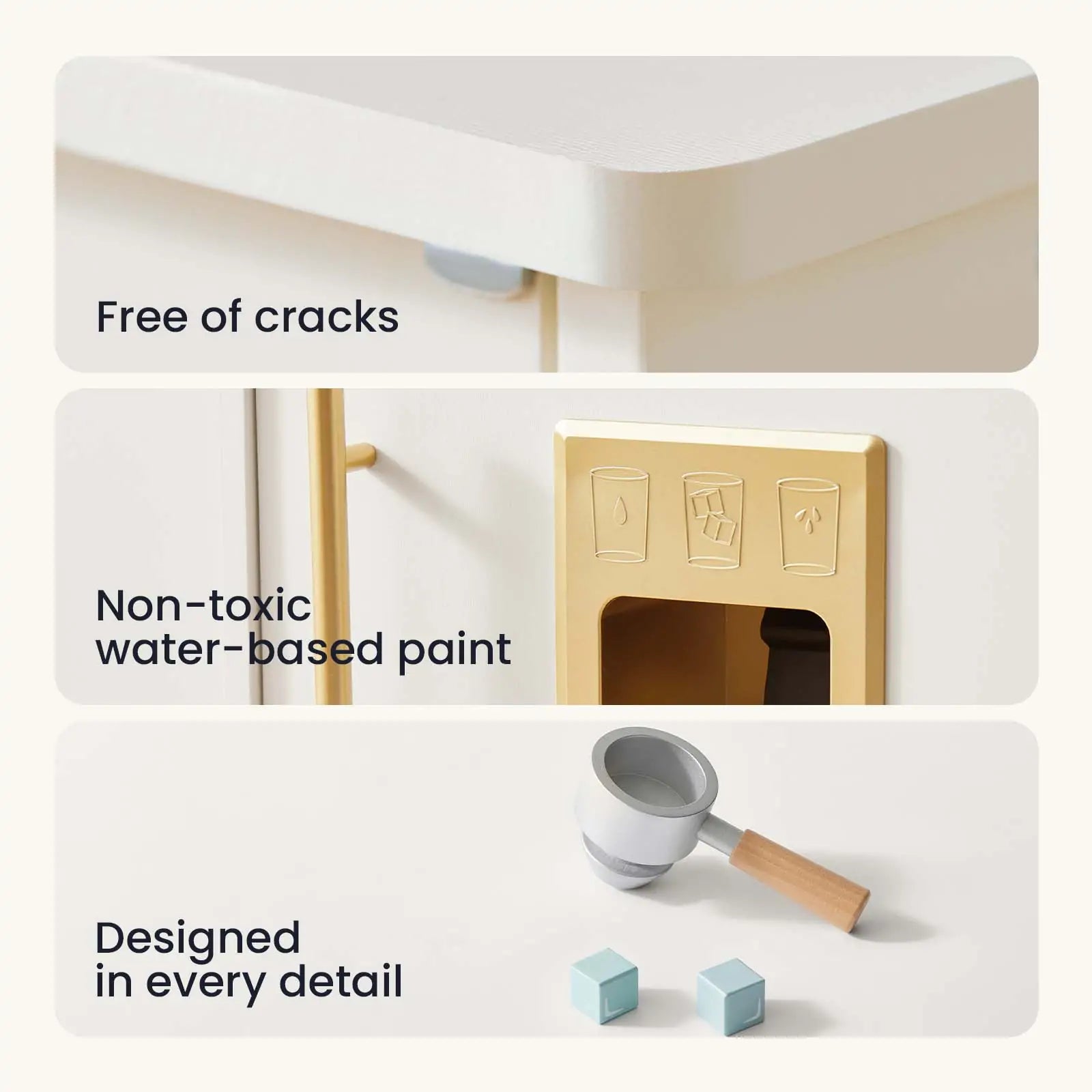Tiny Land® Play Kitchen with Running Water - Iconic Aqua Kitchen in Cream