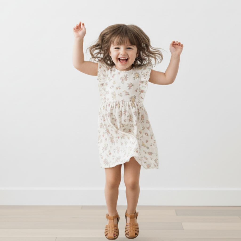 Organic Flutter Dress - Meadow