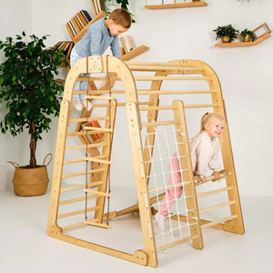 Indoor Wooden Kids Playground – Montessori Active Play for Children - KiddoLux