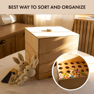 Wooden Storage Sorter for Constructor Toys – Montessori Organizer - KiddoLux