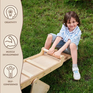 Montessori Wooden Seesaw – Balance & Coordination Development