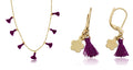Mileez Purple Tassle Necklace earring set