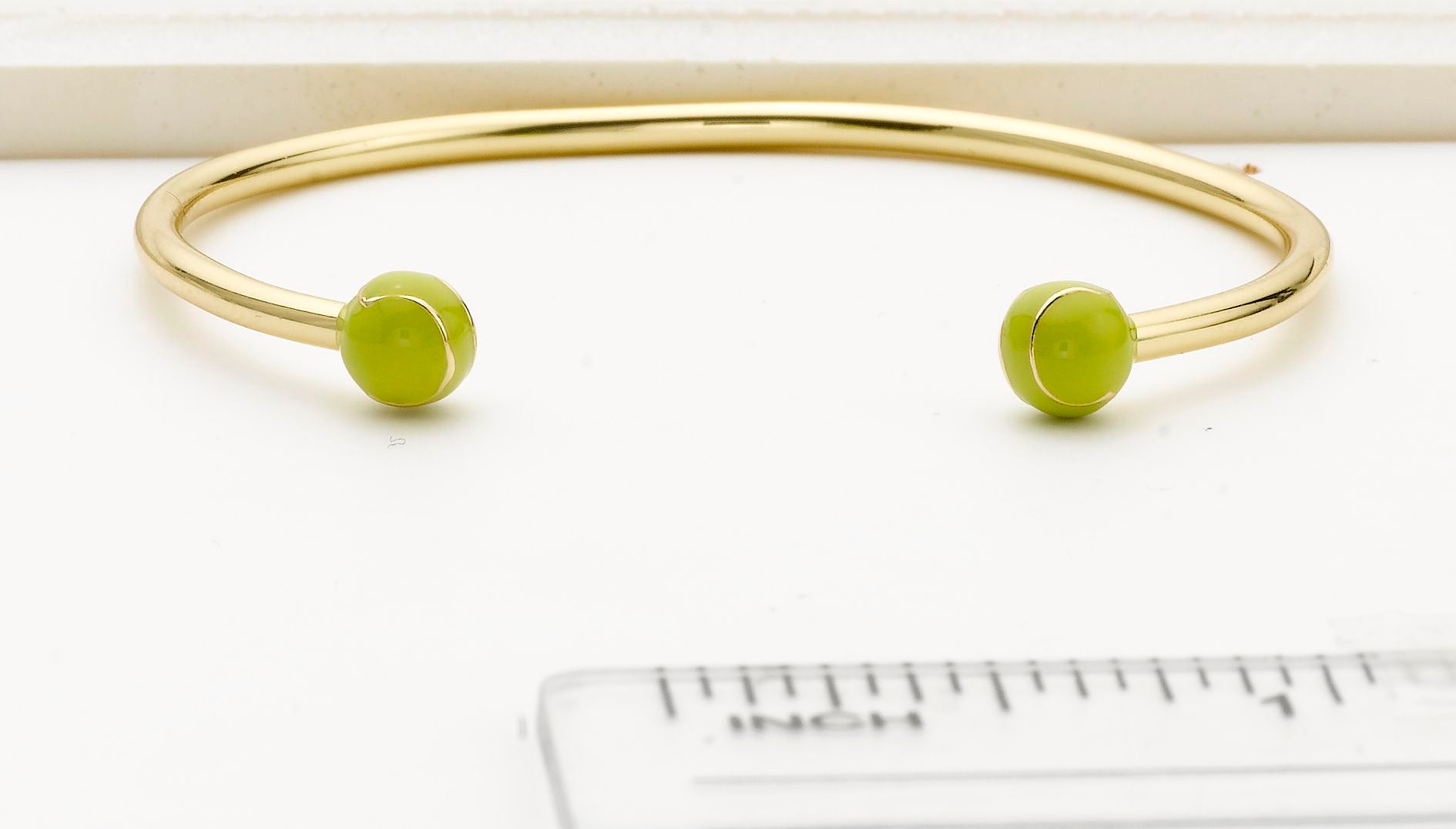 Enamel Tennis Ball Bangle