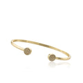 14K Gold Plated Cuff Bangle Accented With CZ Circles
